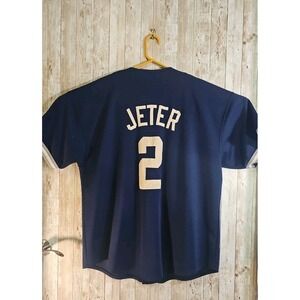 Vtg 90s New York Yankees Jeter Starter Jersey Mens XXL Blue MLB